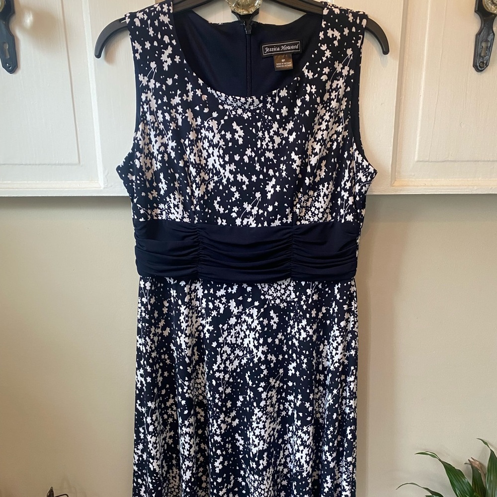 Black and white floral dress